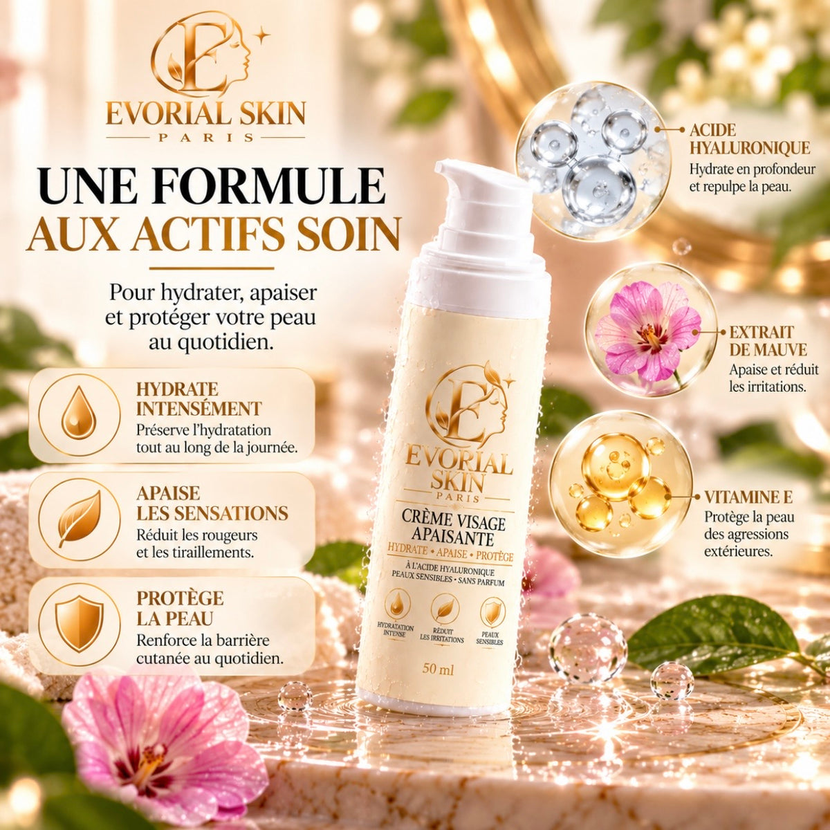 Crème Visage Apaisante 50 ml | Evorial Skin