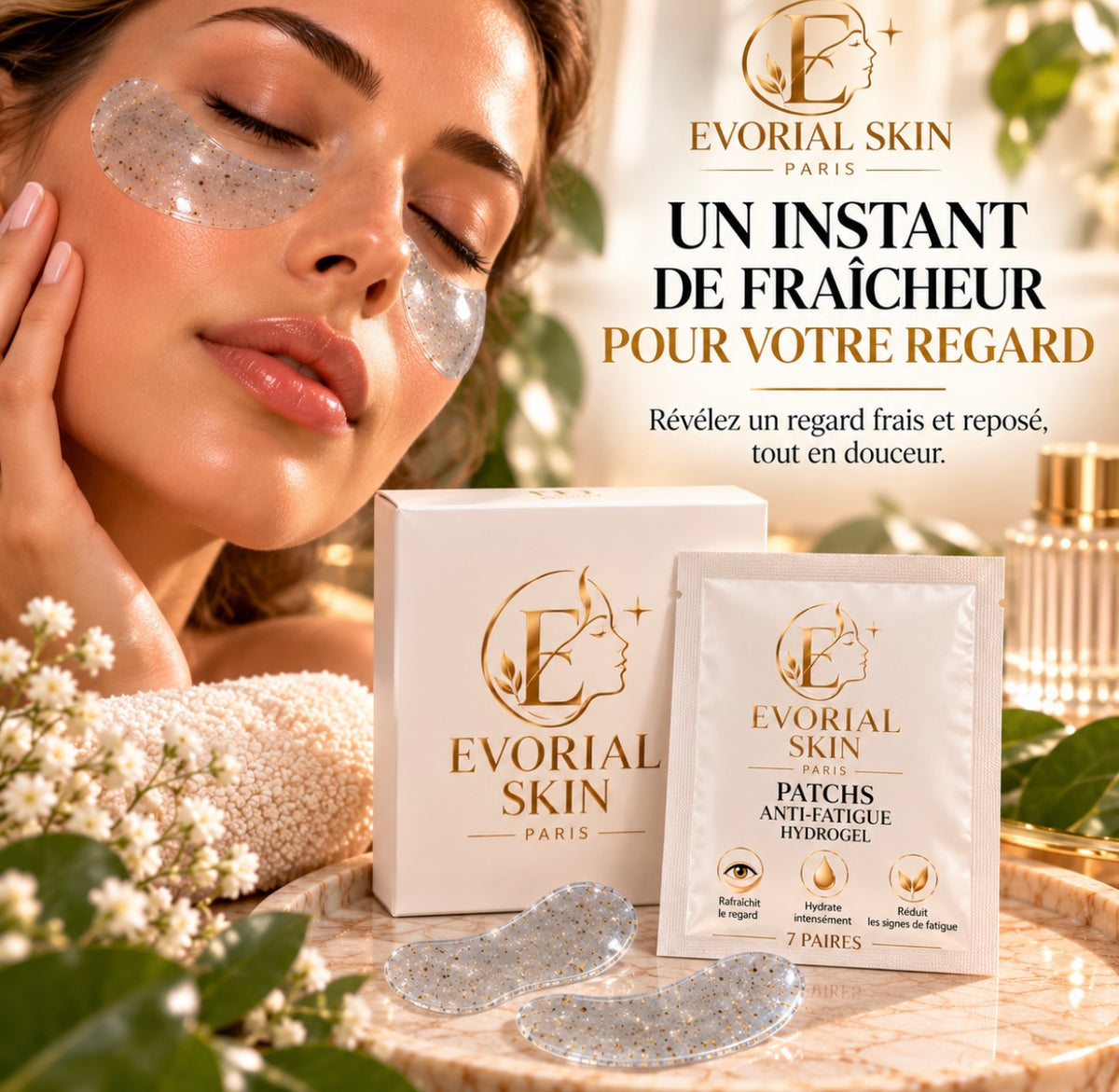 Patchs Hydrogel Contour des Yeux – Caféine & Vitamine C | Evorial Skin