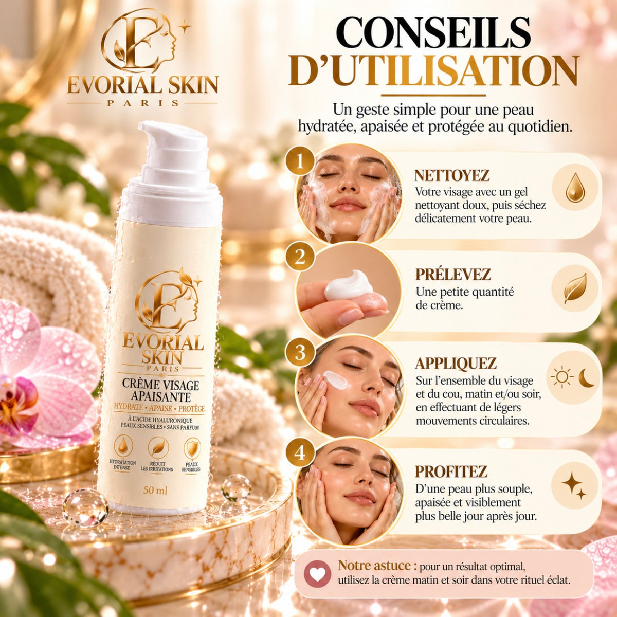 Crème Visage Apaisante 50 ml | Evorial Skin